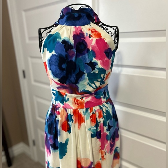 NEW Eliza J Floral Halter Maxi Formal Dress - Picture 7 of 13